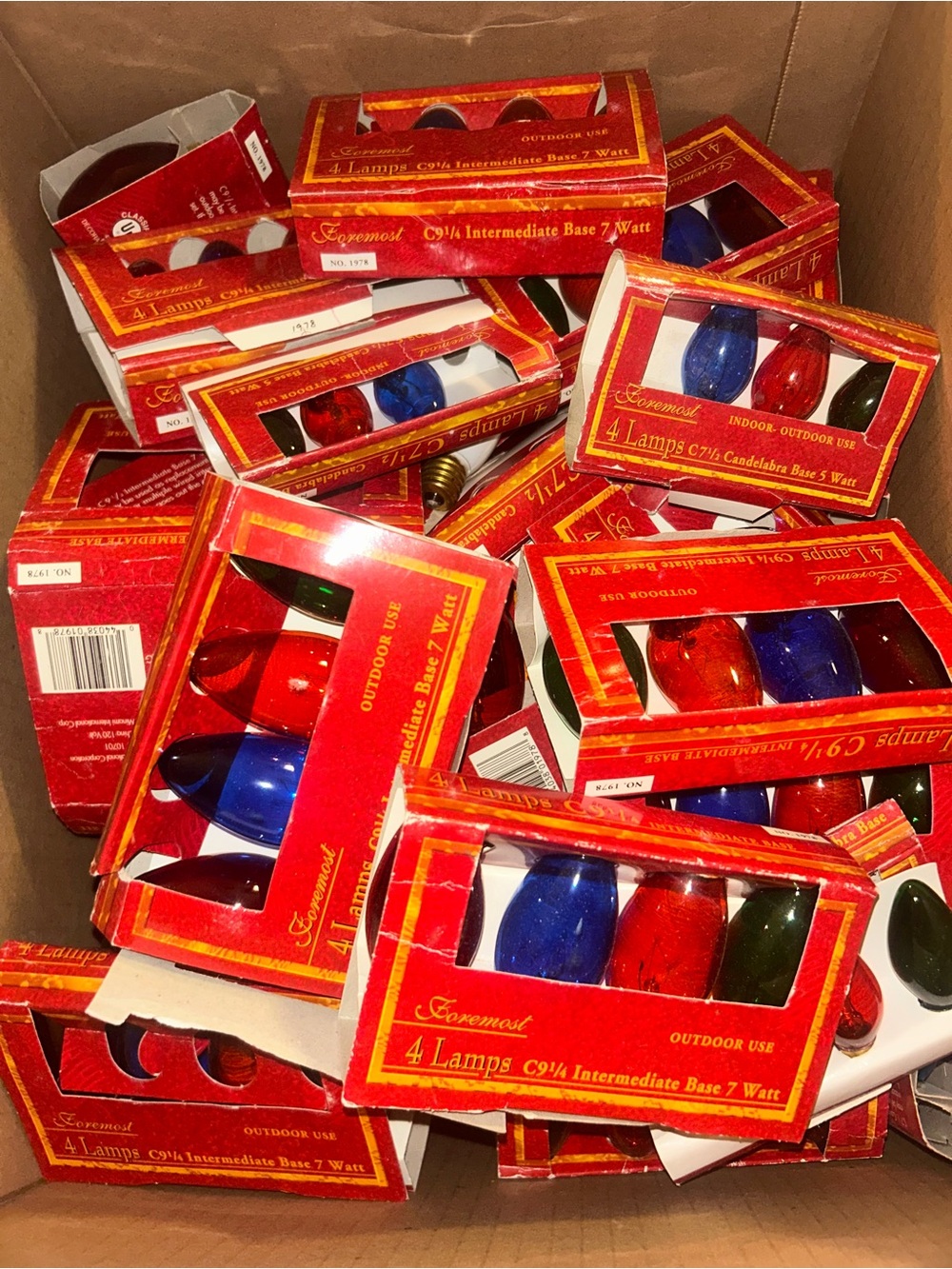Red, Blue & Green C9 Replacement Holiday Bulbs - 4-Pack